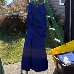 Elegant Blue Strapless Gown